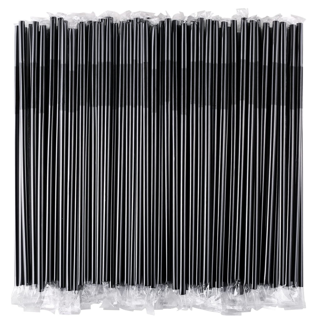 100 Pcs Black Flexible Plastic Straws, Disposable Bendy Straws
