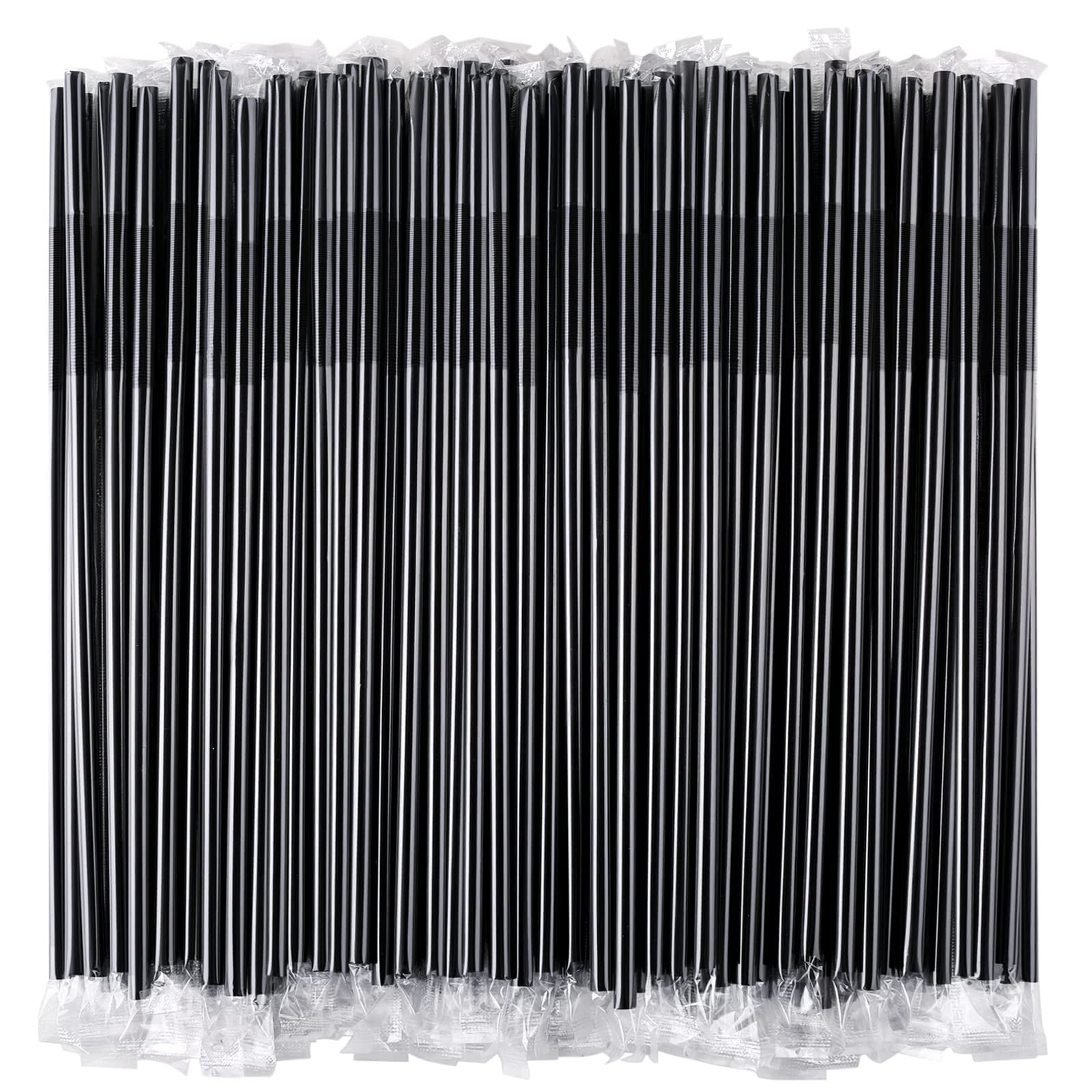 100 Pcs Black Flexible Plastic Straws, Disposable Bendy Straws