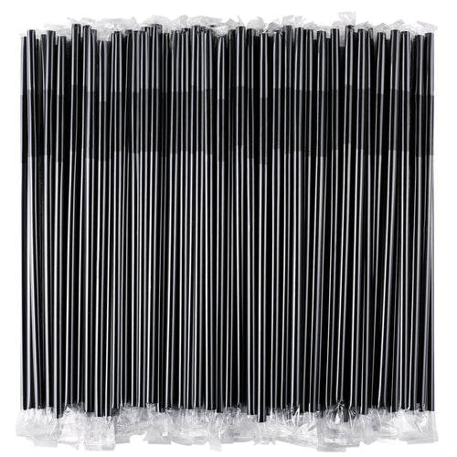 100 Pcs Black Flexible Plastic Straws, Disposable Bendy Straws