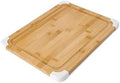 Nonslip Bamboo Cutting Board with Juice Groove, 11X14 Inch, White