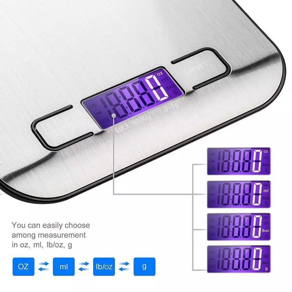 Digital Electronic Kitchen Food Diet Postal Scale Weight Balance 5KG / 1G 11Lb