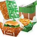 100 Pcs Football Serving Trays: 1.1 Lb 50 Paper Football Food Serving Boats with 50 Grease Resistant Liner Papers for Birthday Tailgate Party Supplies Sport Game Event Favor Decor